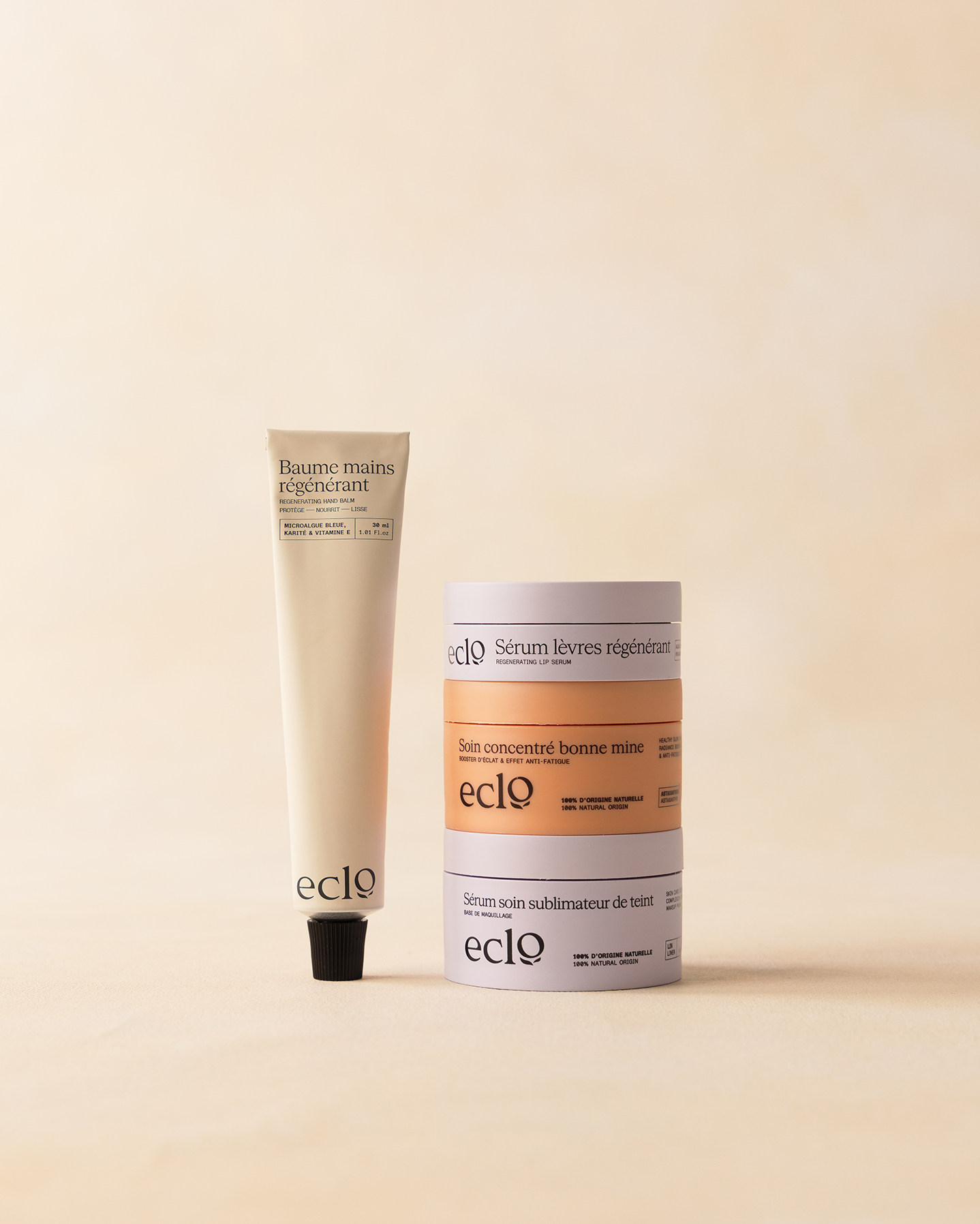 Rituel Complet Eclo - coffret 4 soins naturels complets (soin bonne mine + sérum + baume lèvres + baume mains)
