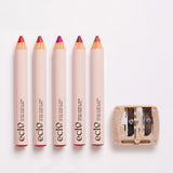 Lot de 5 Crayons lèvres, joues et paupières | taille-crayon Biosourcé OFFERT